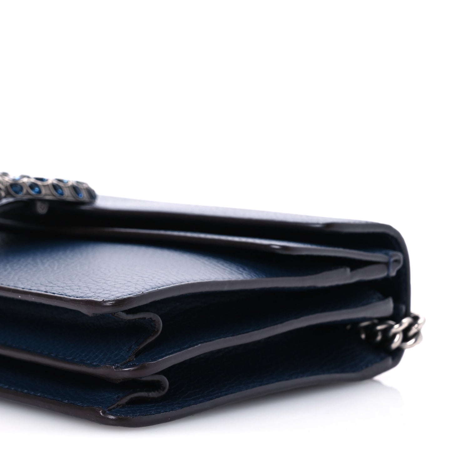 Pebbled Calfskin Small Dionysus Shoulder Bag Blue Agata