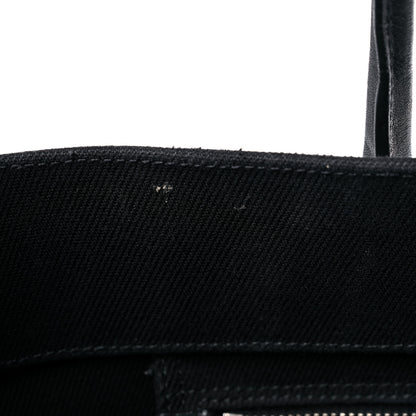 Saint Laurent Linen Calfskin Rive Gauche Tote Black 12 of 19