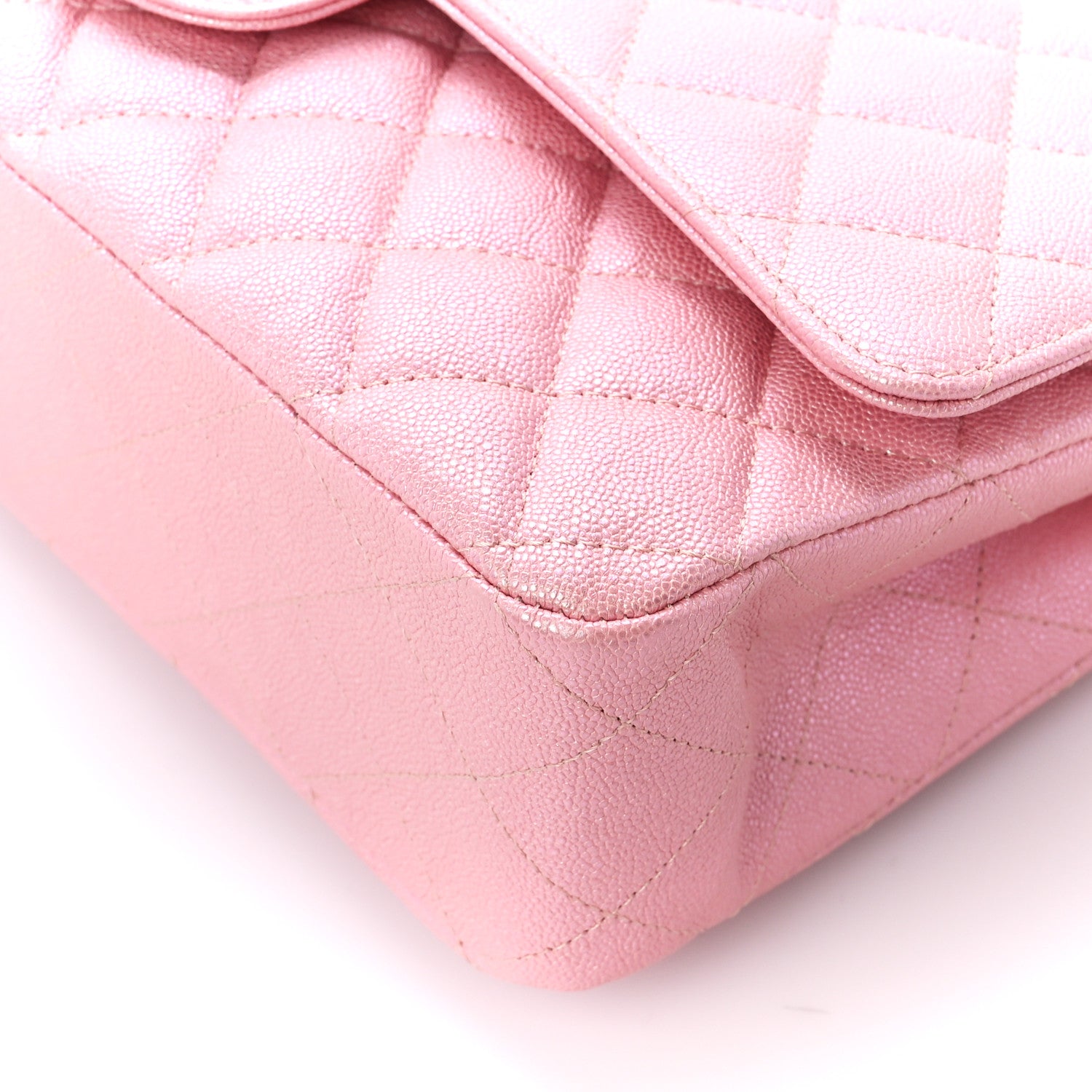Chanel Iridescent Caviar Quilted Medium Double Flap Rose Pink 11 of 13