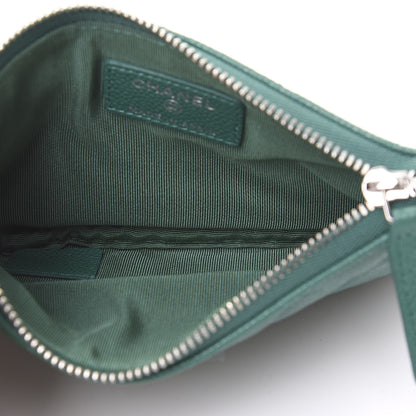 Chanel Caviar Quilted Small Cosmetic Case Green 5 of 11