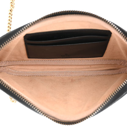 Gucci Calfskin Matelasse Mini GG Marmont Chain Crossbody Bag Black 5 of 12