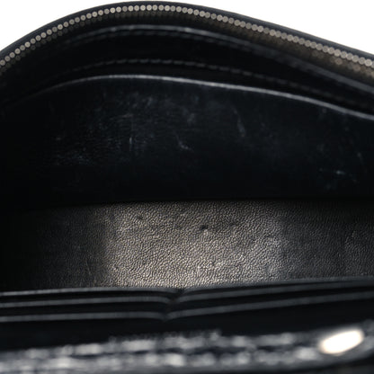 Balenciaga Shiny Calfskin Monochrome Crocodile Embossed Hourglass Chain Bag Black 5 of 10