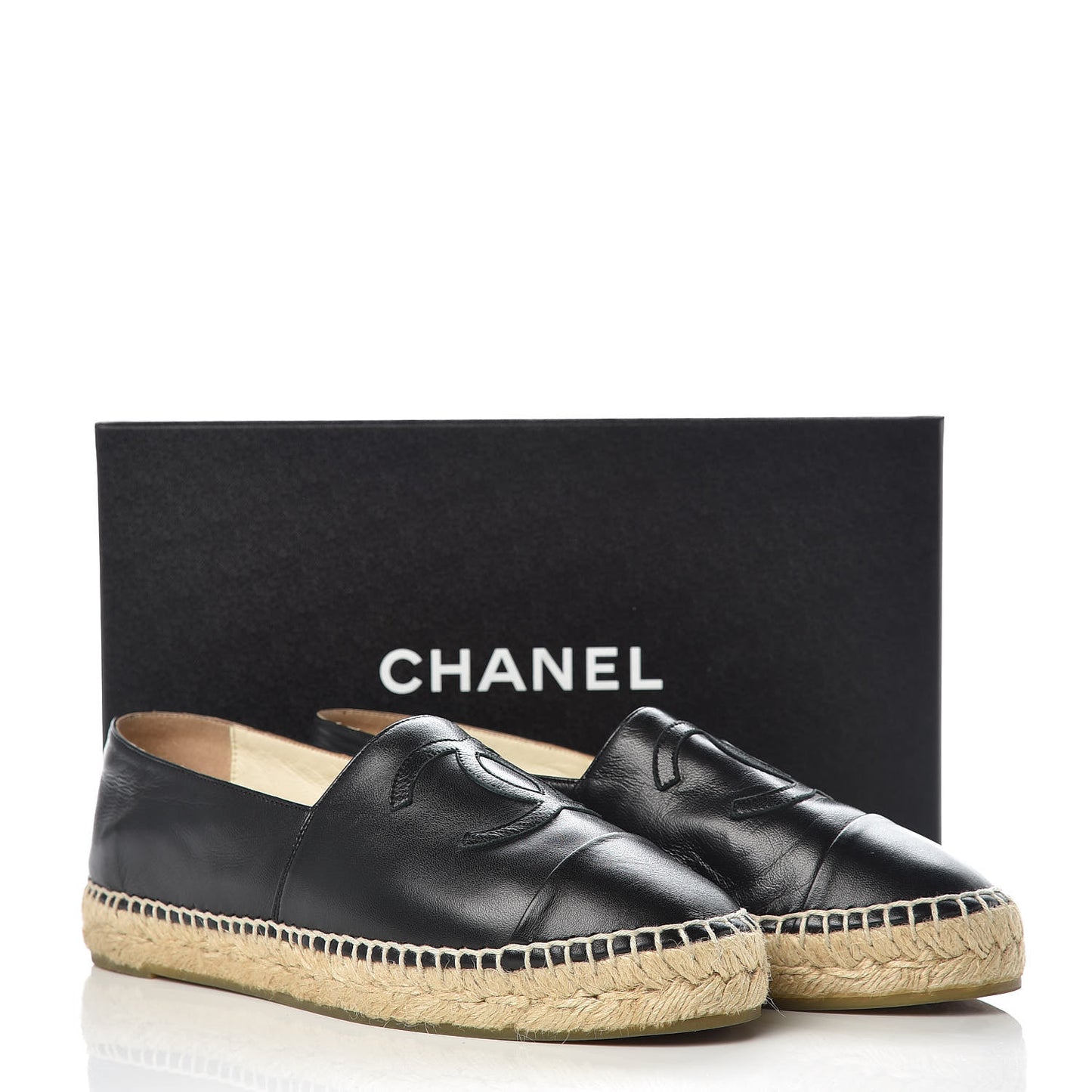 Lambskin CC Espadrilles 38 Black