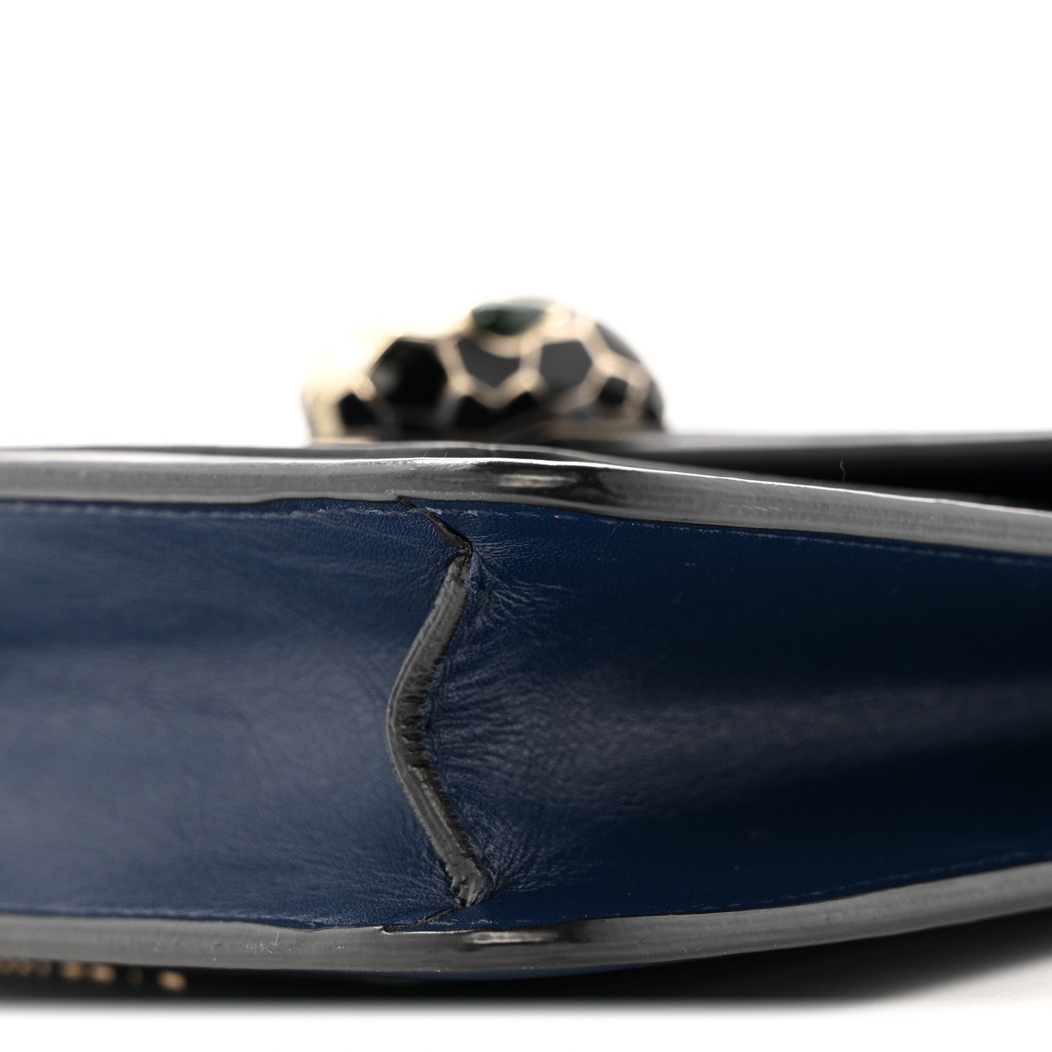 Bulgari Calfskin Serpenti Forever Snake Strap Crossbody Bag Navy 10 of 15