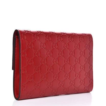 Gucci Guccissima Padlock Clutch Hibiscus Red 3 of 9