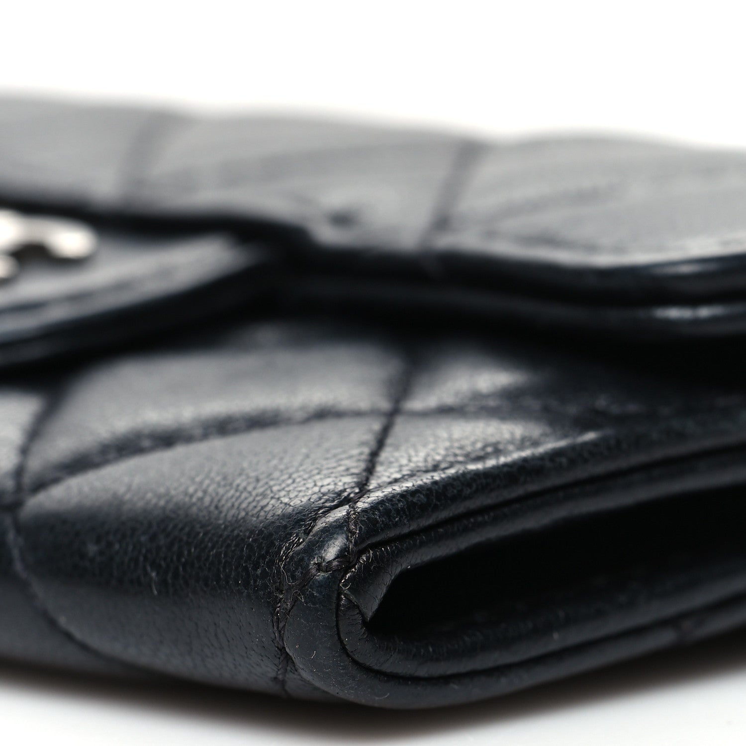 Chanel Lambskin Quilted Flap Card Holder Wallet Black 11 of 12