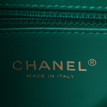 Chanel Caviar Quilted Small Coco Handle Flap Green 6 of 11