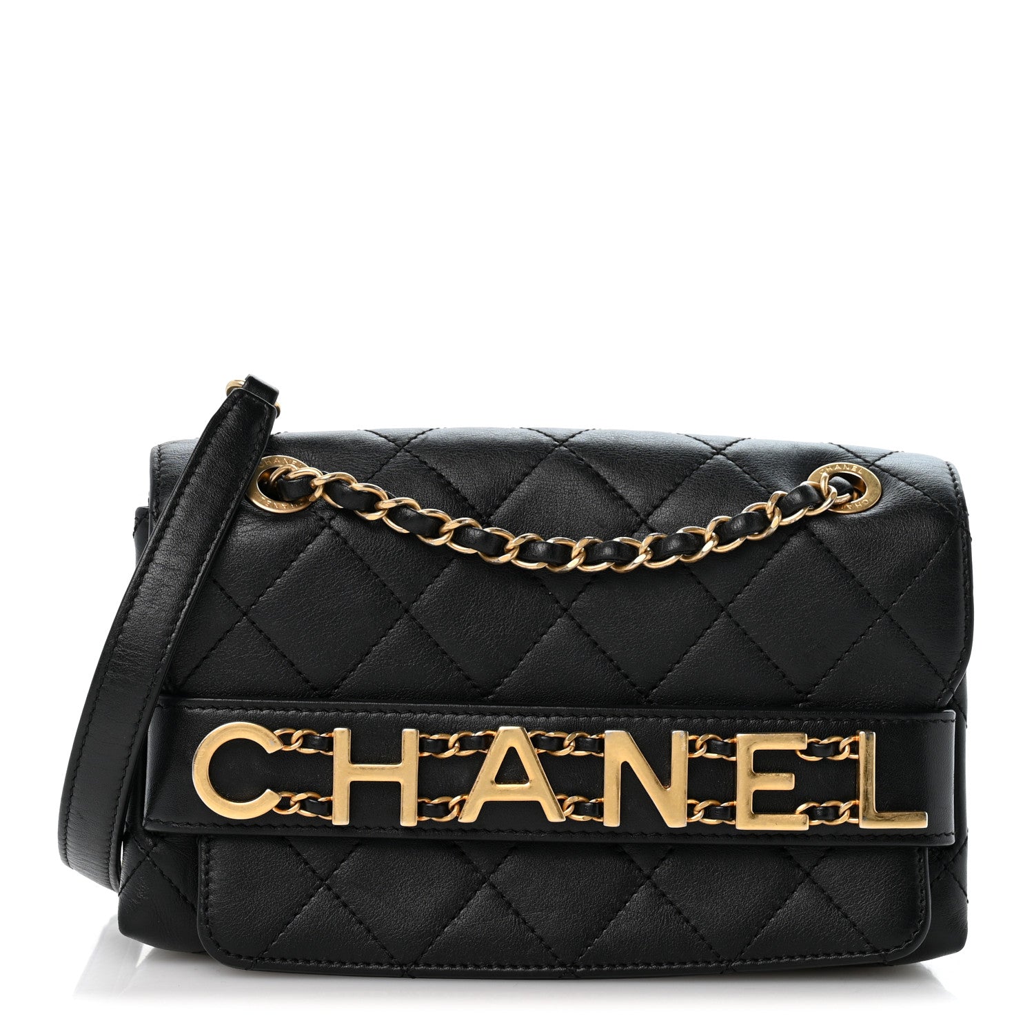 Chanel Calfskin Quilted Small Enchained Flap Black 1 of 14