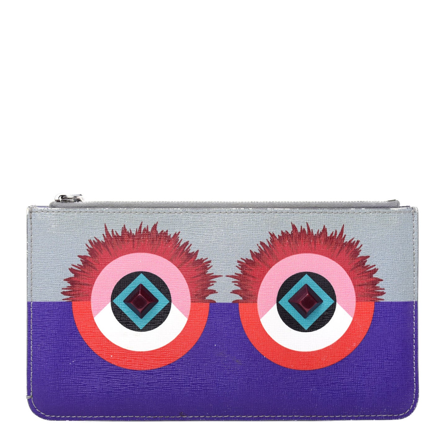 Vitello Elite Studded Hypnoteyes Zip Pouch Polvere Multicolor