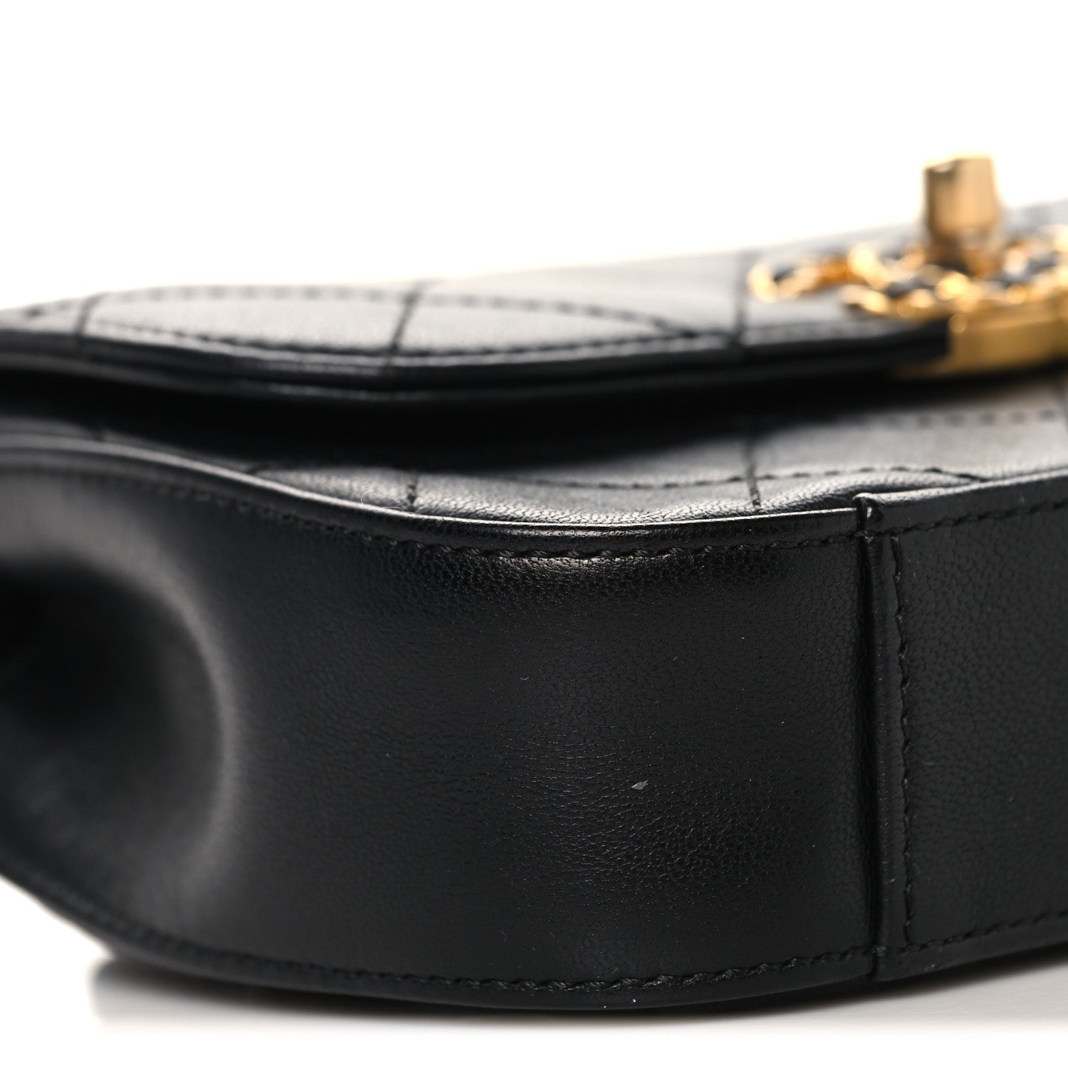 Chanel Lambskin Quilted Chain Infinity Waist Belt Bag Black 9 of 10