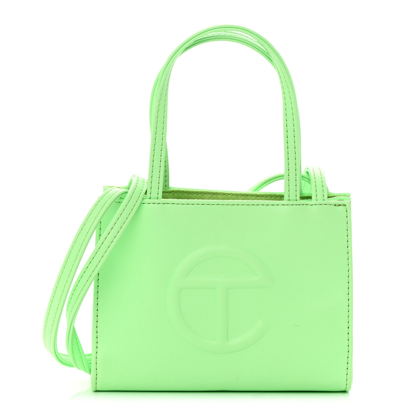 Vegan Leather Small Shopping Bag Double Mint