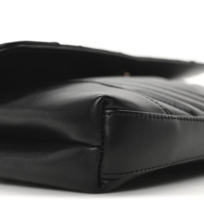 Chanel Calfskin Quilted Daily Chevron Clutch Black 9 of 10