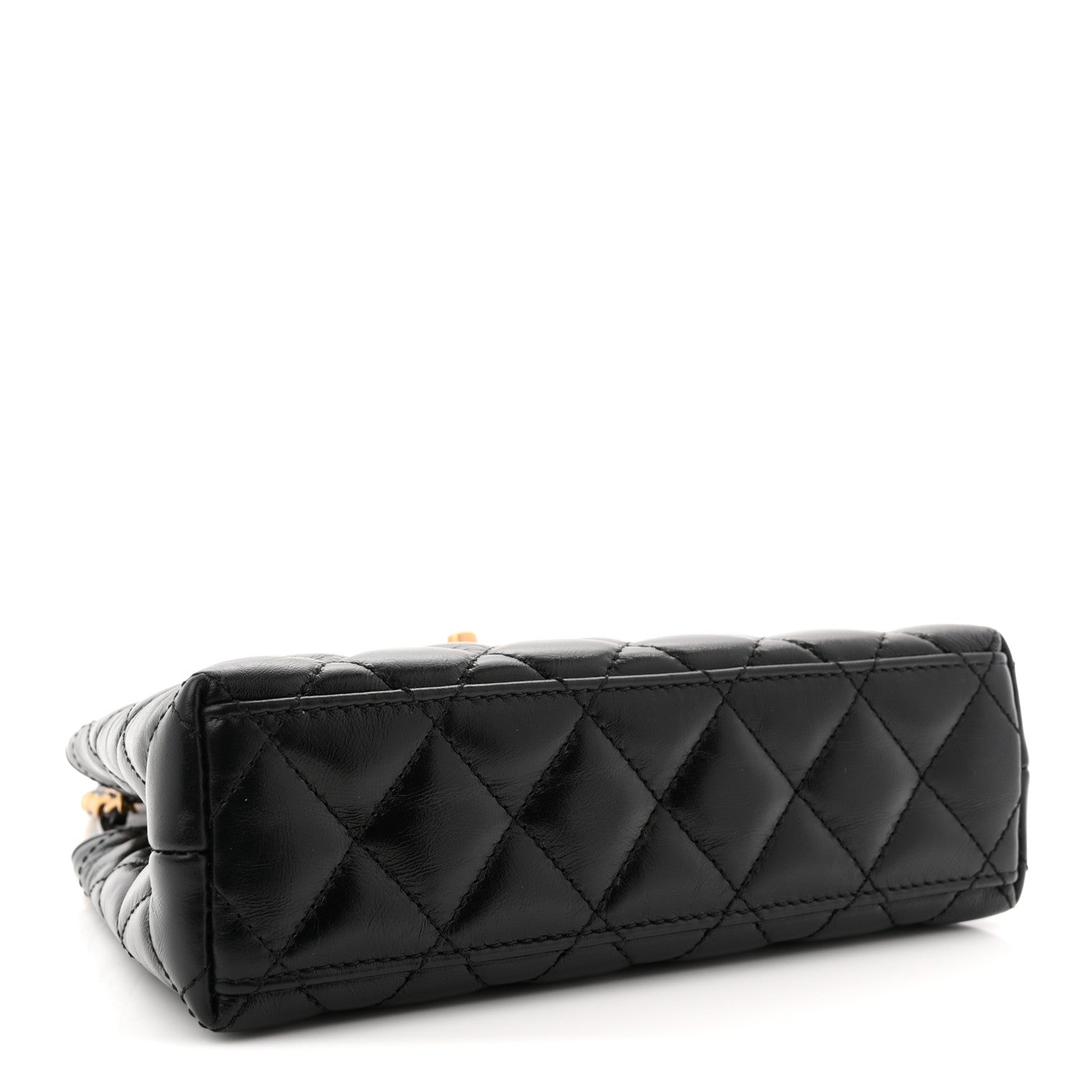 Chanel Shiny Aged Calfskin Quilted Nano Kelly Shopper Black 4 of 11