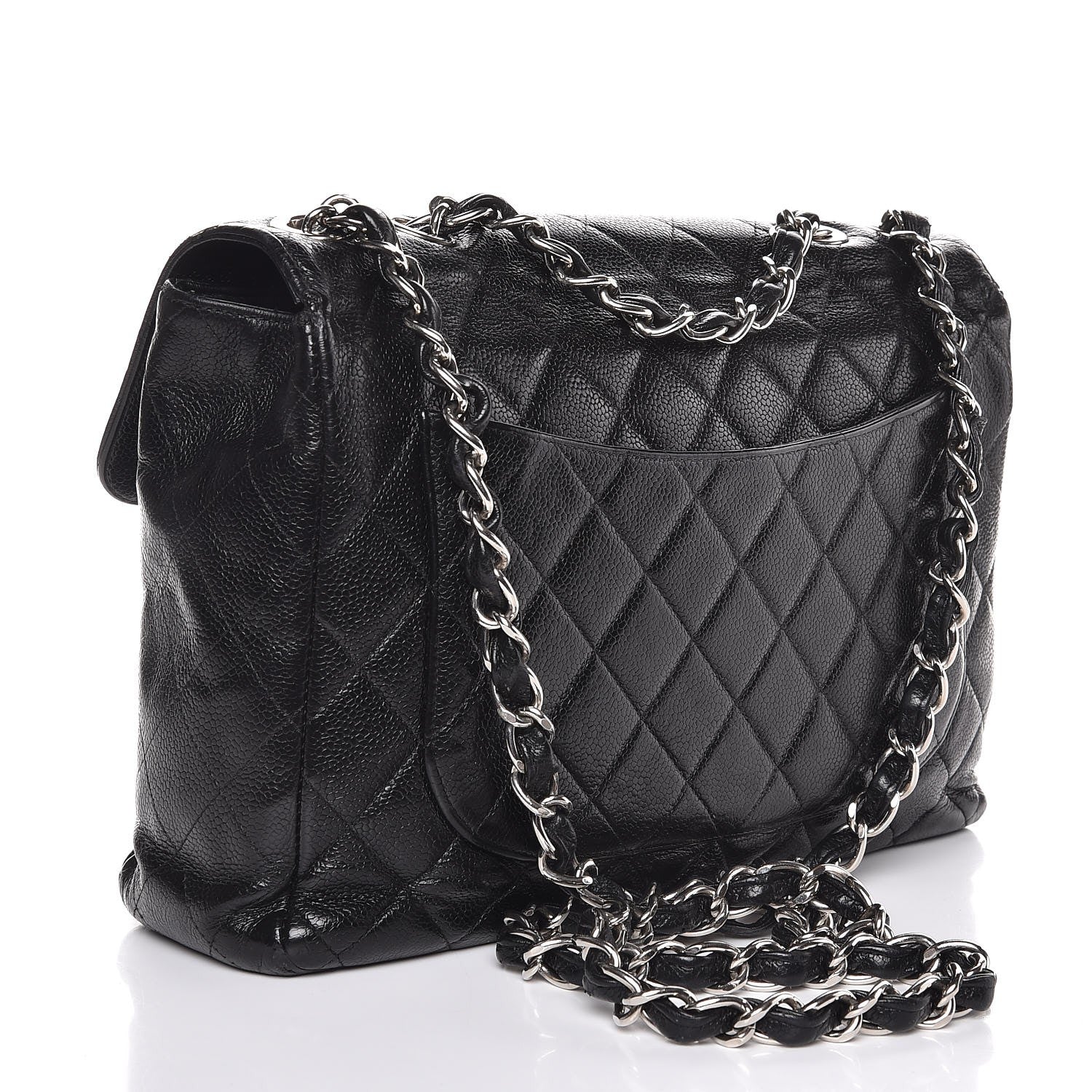 Chanel Caviar Quilted Jumbo Single Flap Black 3 of 6