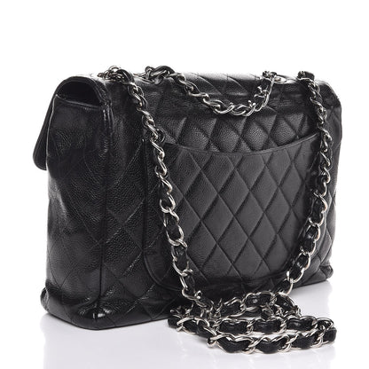 Chanel Caviar Quilted Jumbo Single Flap Black 3 of 6