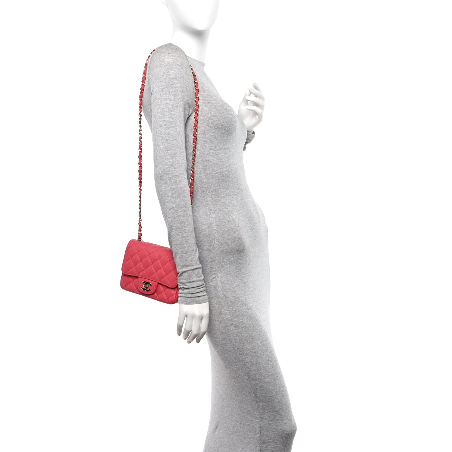 Chanel Caviar Quilted Mini Square Flap Pink 2 of 13