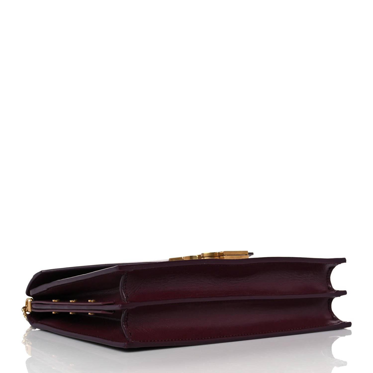 Saint Laurent Smooth Calfskin Monogram Cassandra Clasp Bag Rouge Legion 4 of 8