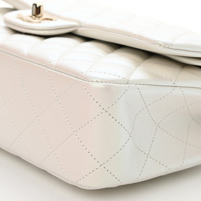 Chanel Iridescent Calfskin Quilted Medium Double Flap White 11 of 12