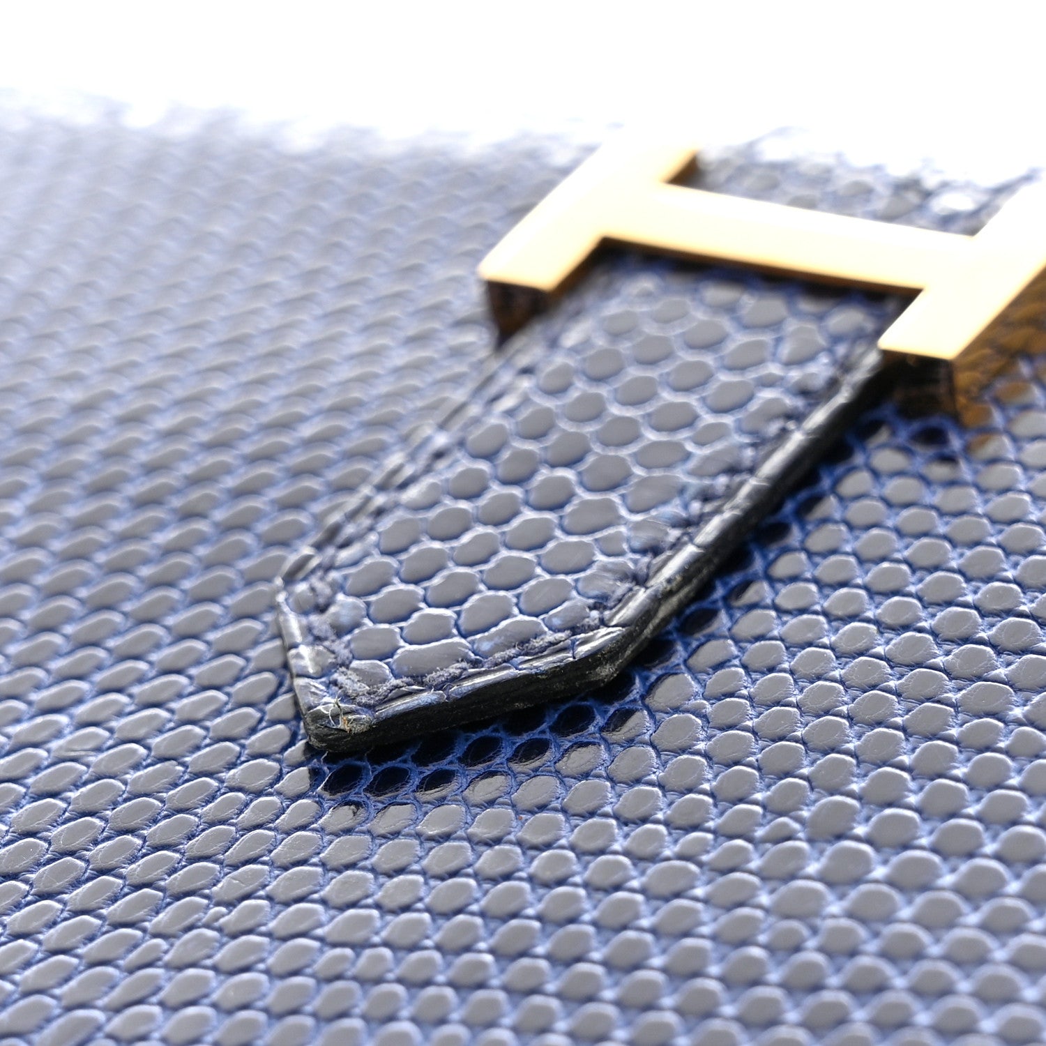 Hermes Lizard Bearn Gusset Wallet Bleu Saphir 13 of 17