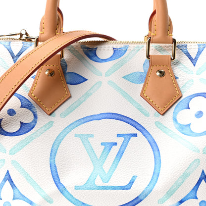 Louis Vuitton Monogram Tiles By The Pool Speedy Bandouliere 25 Lagoon Blue 6 of 8