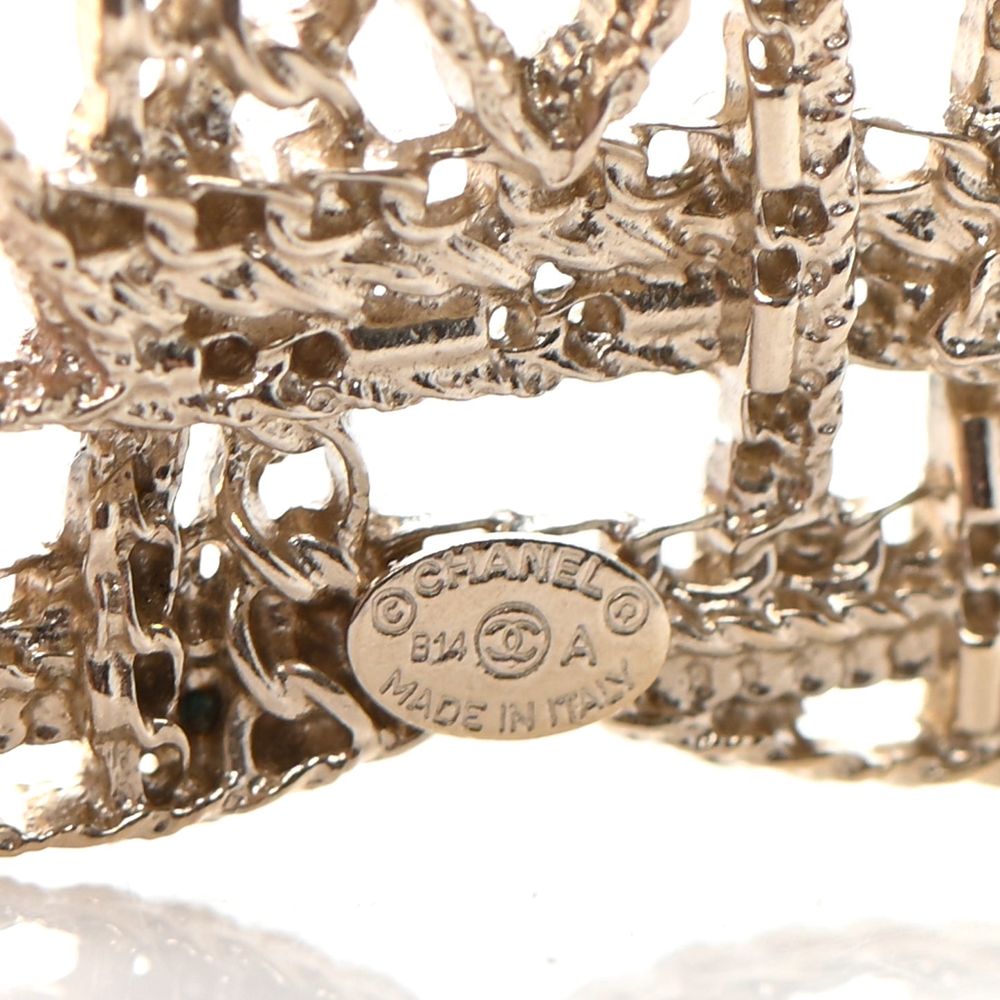 Chain CC Brooch Light Gold