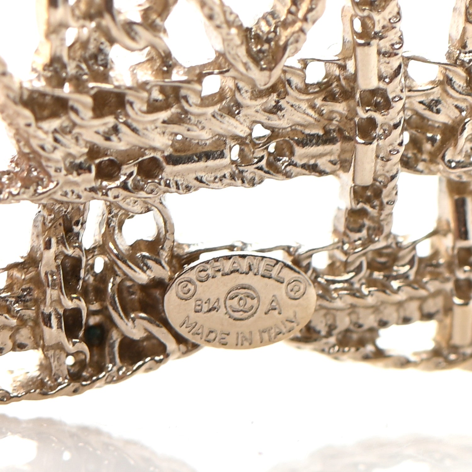 Chanel Chain CC Brooch Light Gold 4 of 4