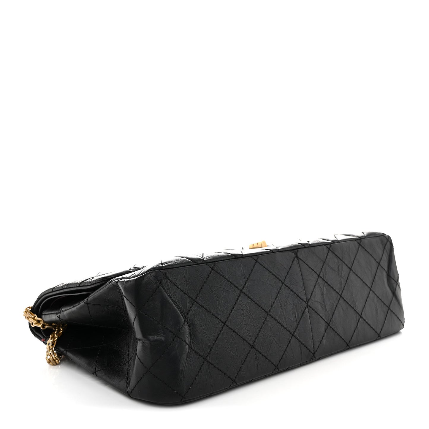 Aged Calfskin Quilted 2.55 Reissue 227 Flap Black