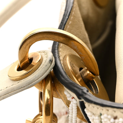 Christian Dior Lambskin Beaded Fringe Mini Lady Dior White 15 of 18