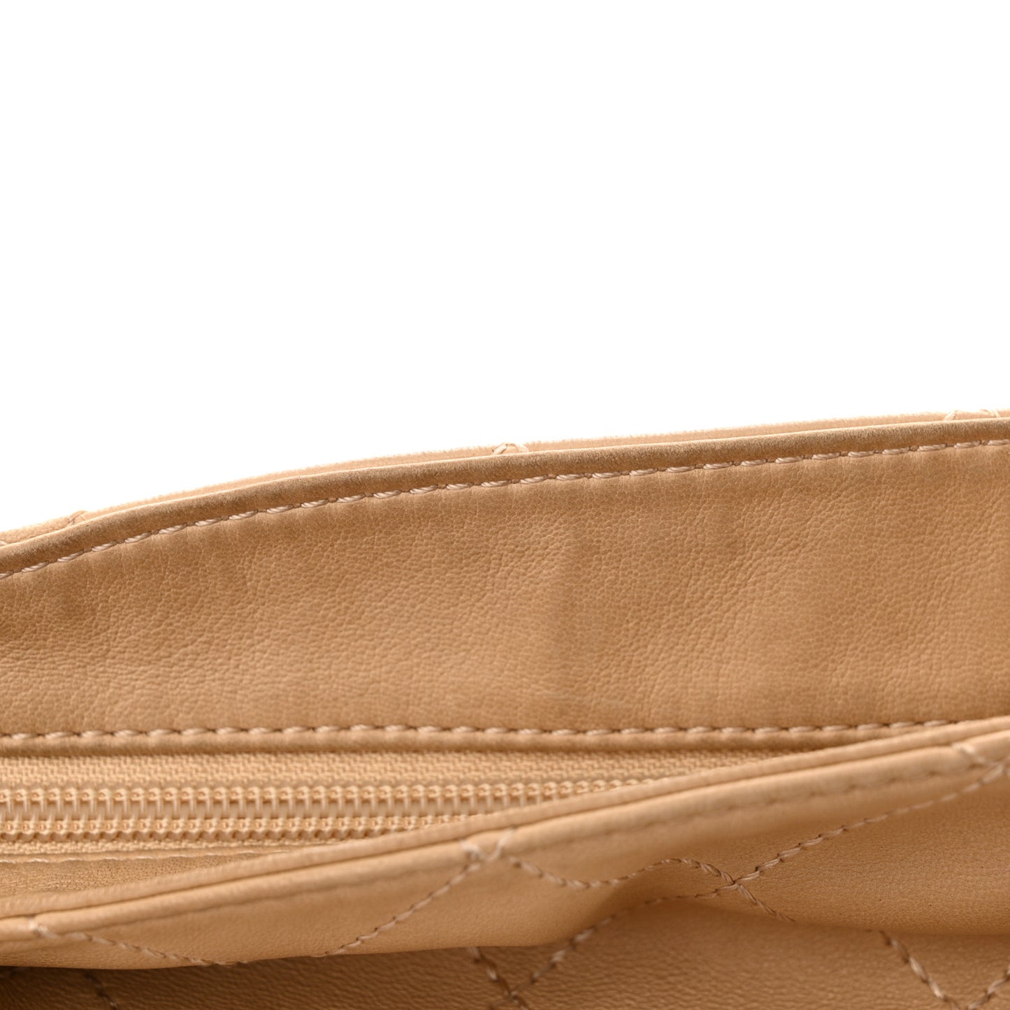 Lambskin Stitched Medium Ultimate Soft Tote Beige