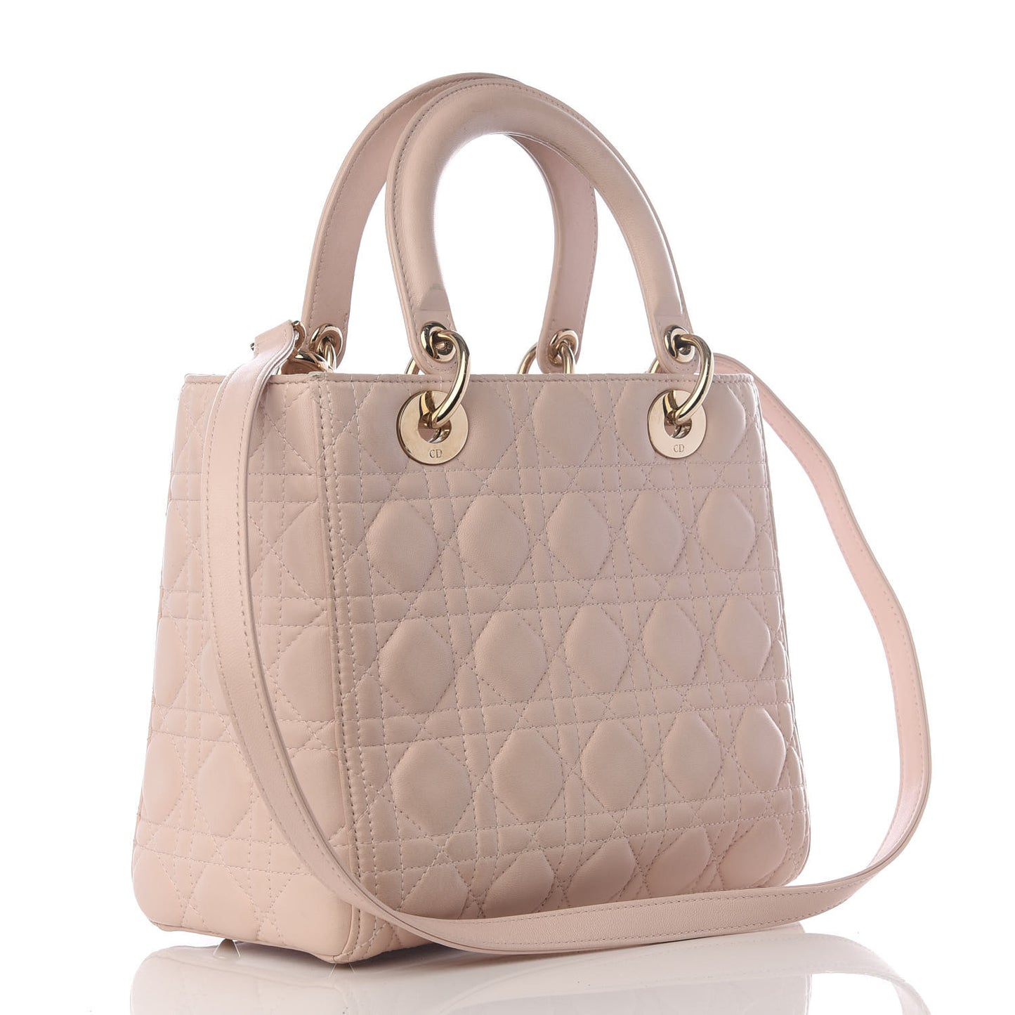 Lambskin Cannage Medium Lady Dior Light Pink