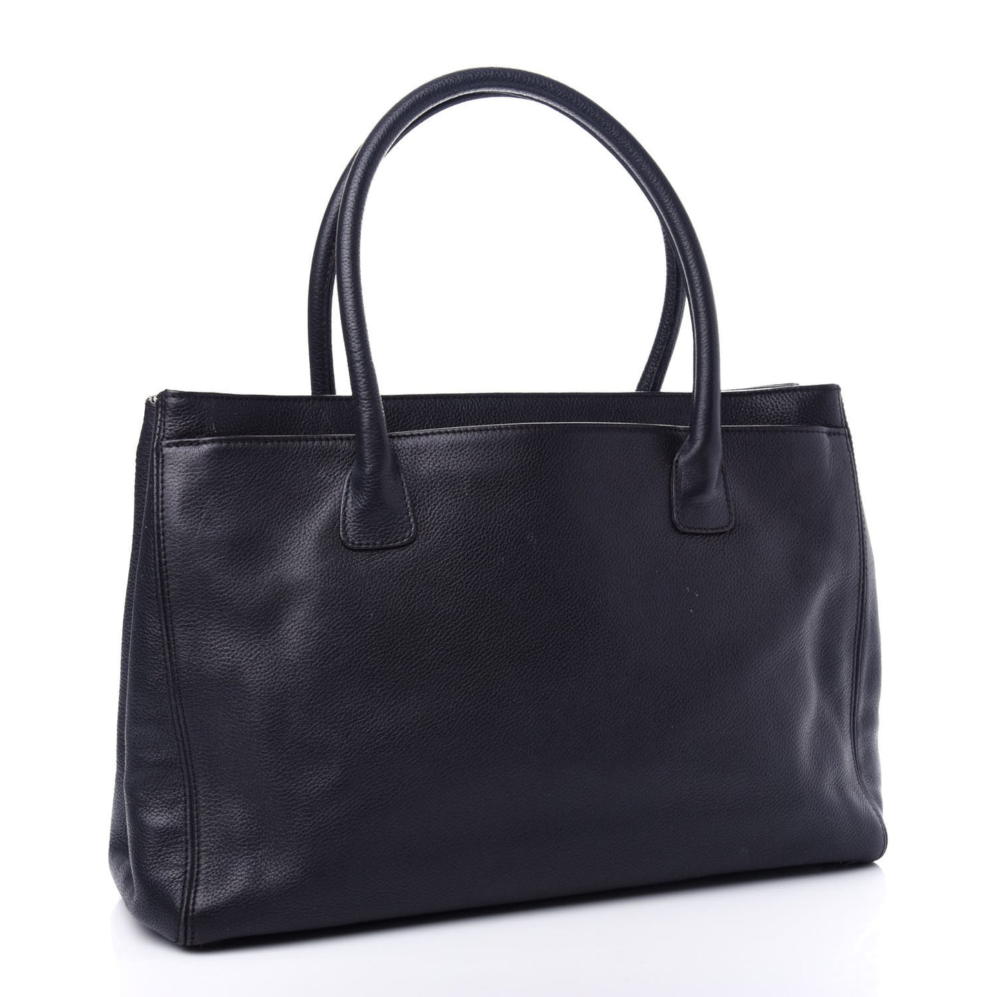 Calfskin Cerf Executive Shopper Tote Black