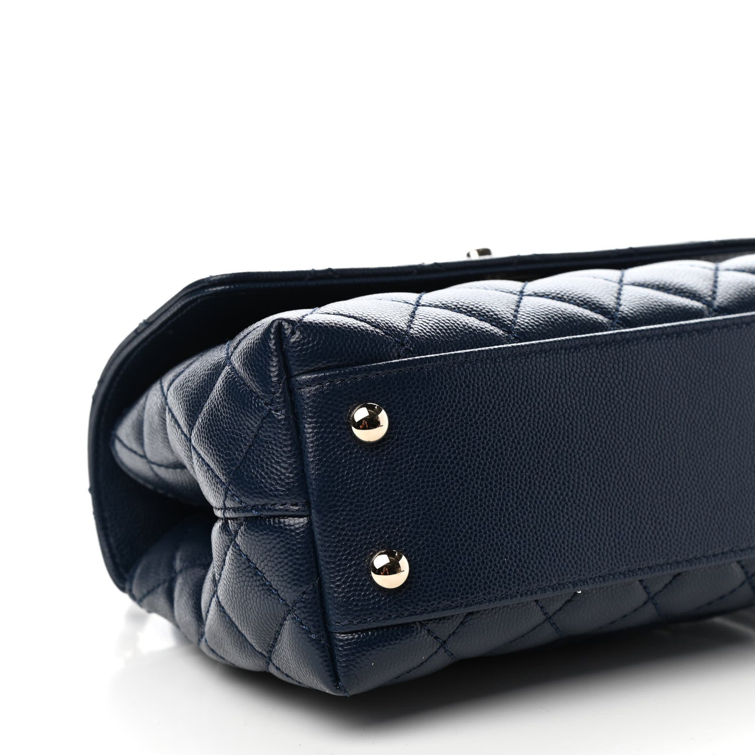 Chanel Caviar Quilted Lizard Embossed Mini Coco Handle Flap Navy Blue 8 of 10