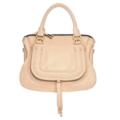 Chloe Calfskin Braided Medium Marcie Satchel Nude Pink 1 of 8