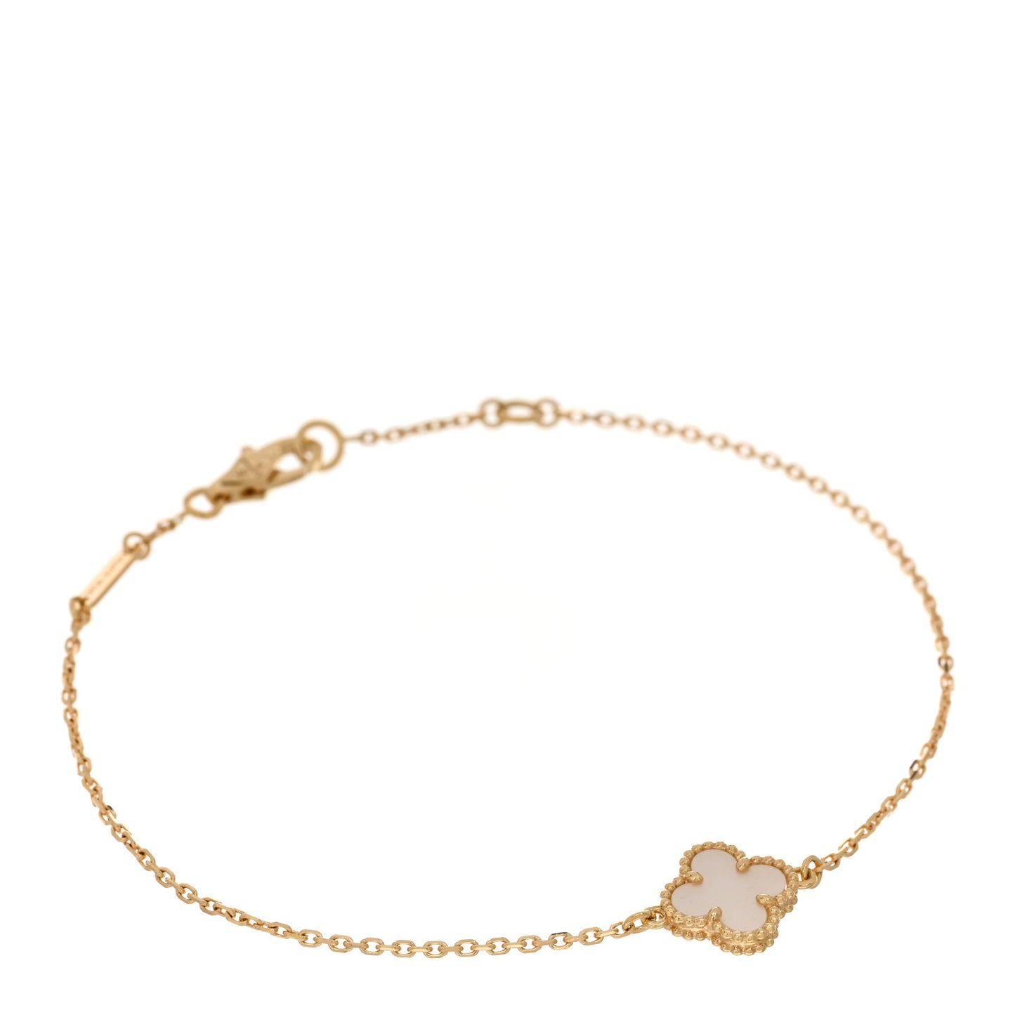 18K Yellow Gold Mother of Pearl Sweet Alhambra Bracelet
