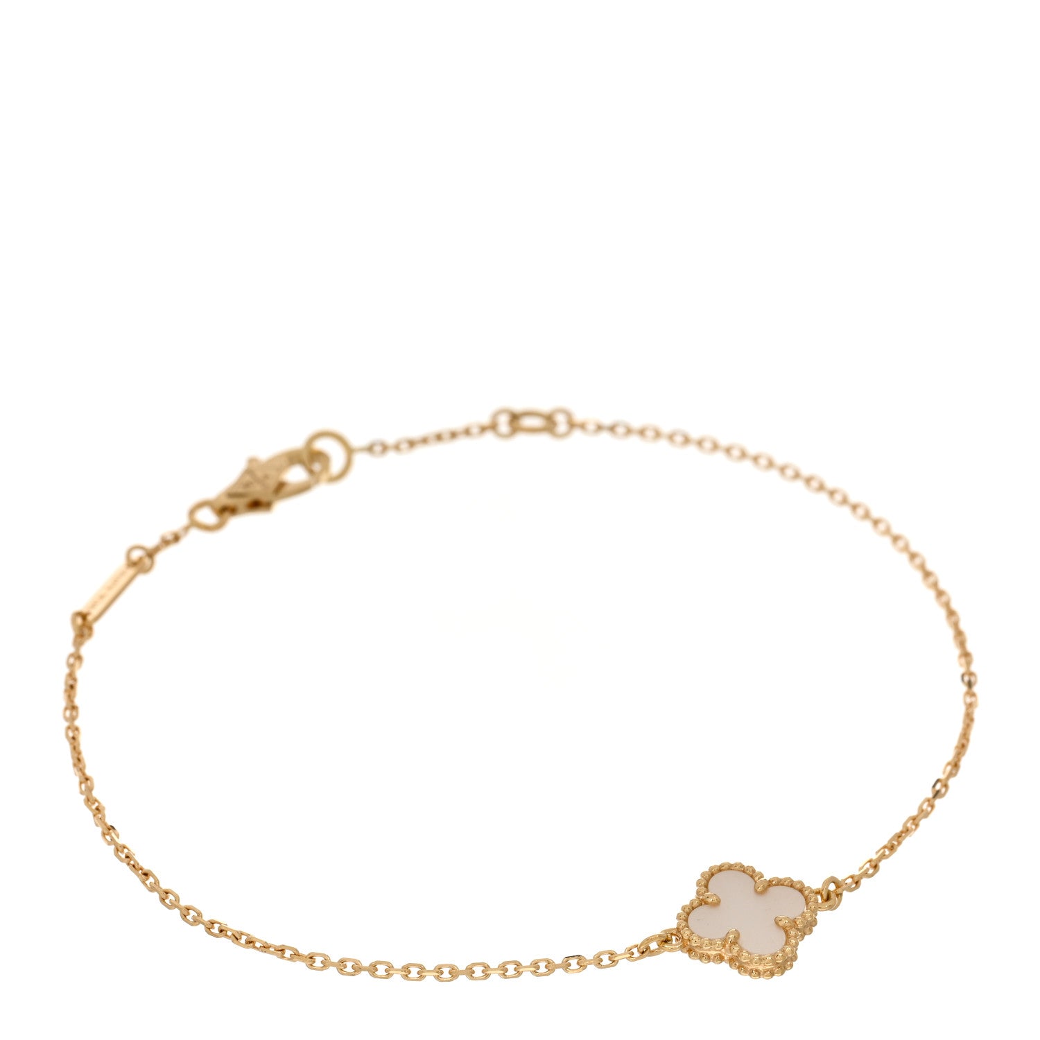 Van Cleef & Arpels 18K Yellow Gold Mother of Pearl Sweet Alhambra Bracelet 1 of 5