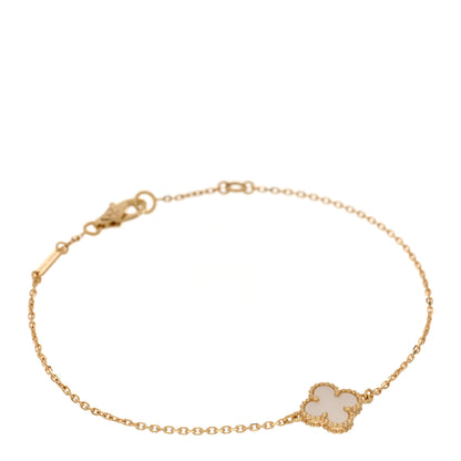 Van Cleef & Arpels 18K Yellow Gold Mother of Pearl Sweet Alhambra Bracelet 1 of 5