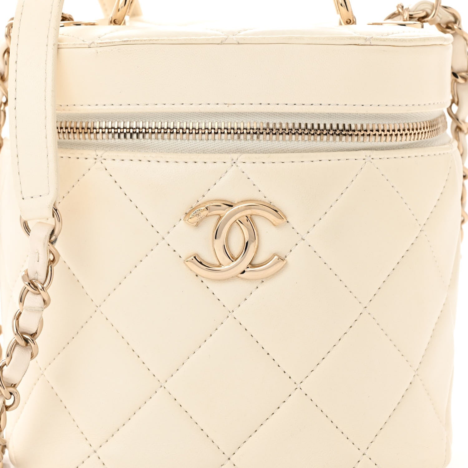Chanel Lambskin Quilted Trendy Vanity Case White 8 of 16