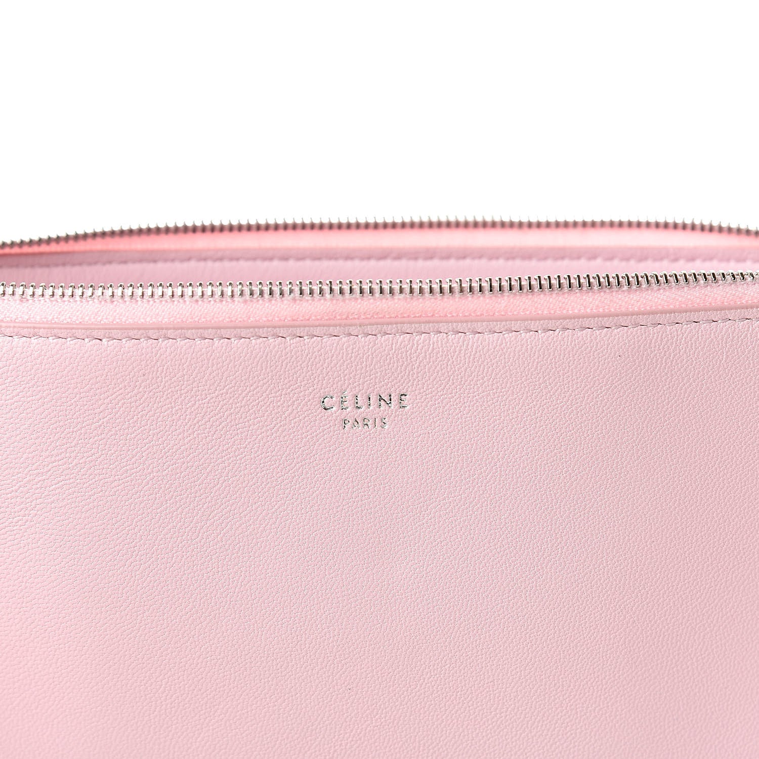 Celine Lambskin Bi-Color Solo Clutch Pouch Pale Pink Espresso 6 of 8