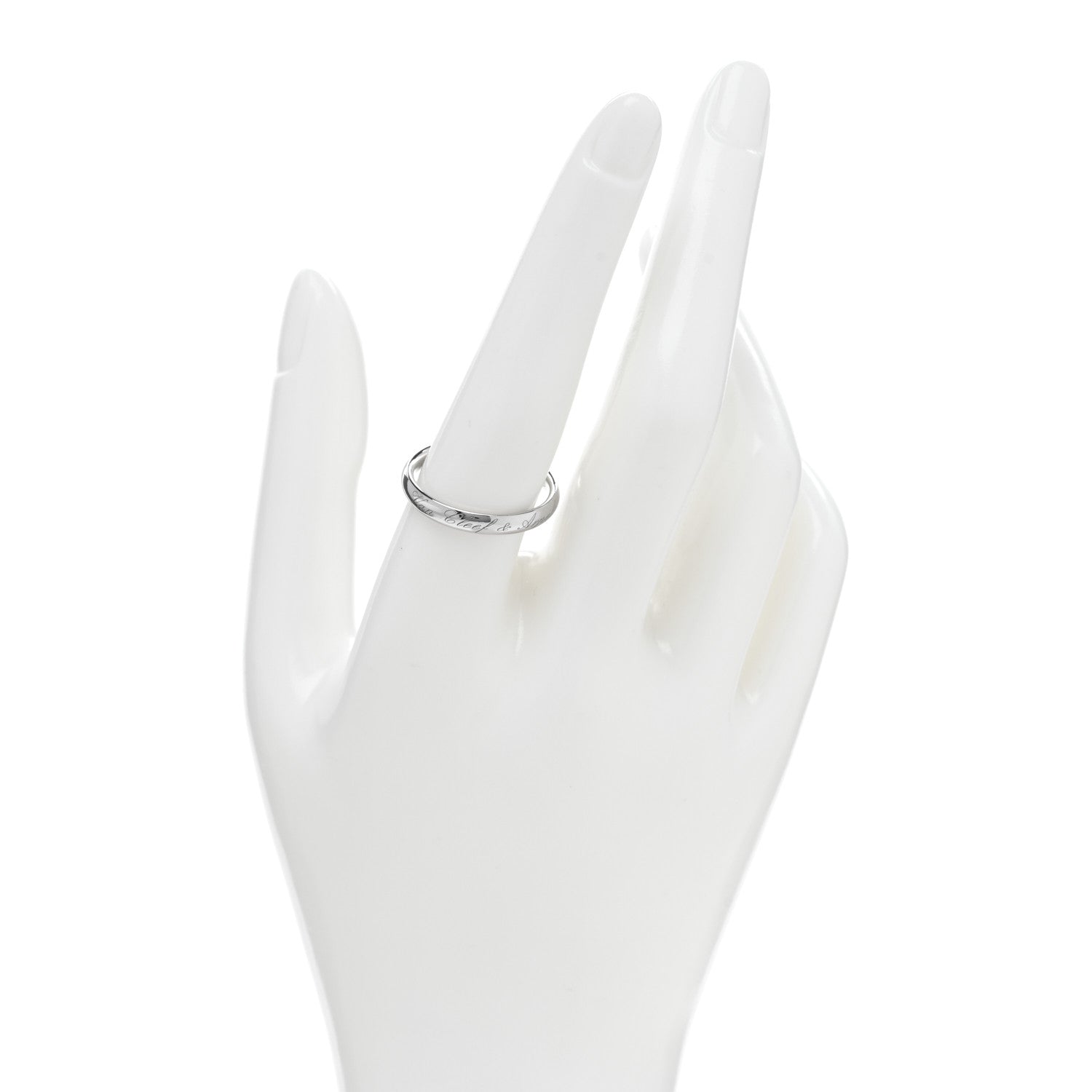 Van Cleef & Arpels Platinum Tendrement Signature Wedding Band Ring 59 8.75 2 of 5