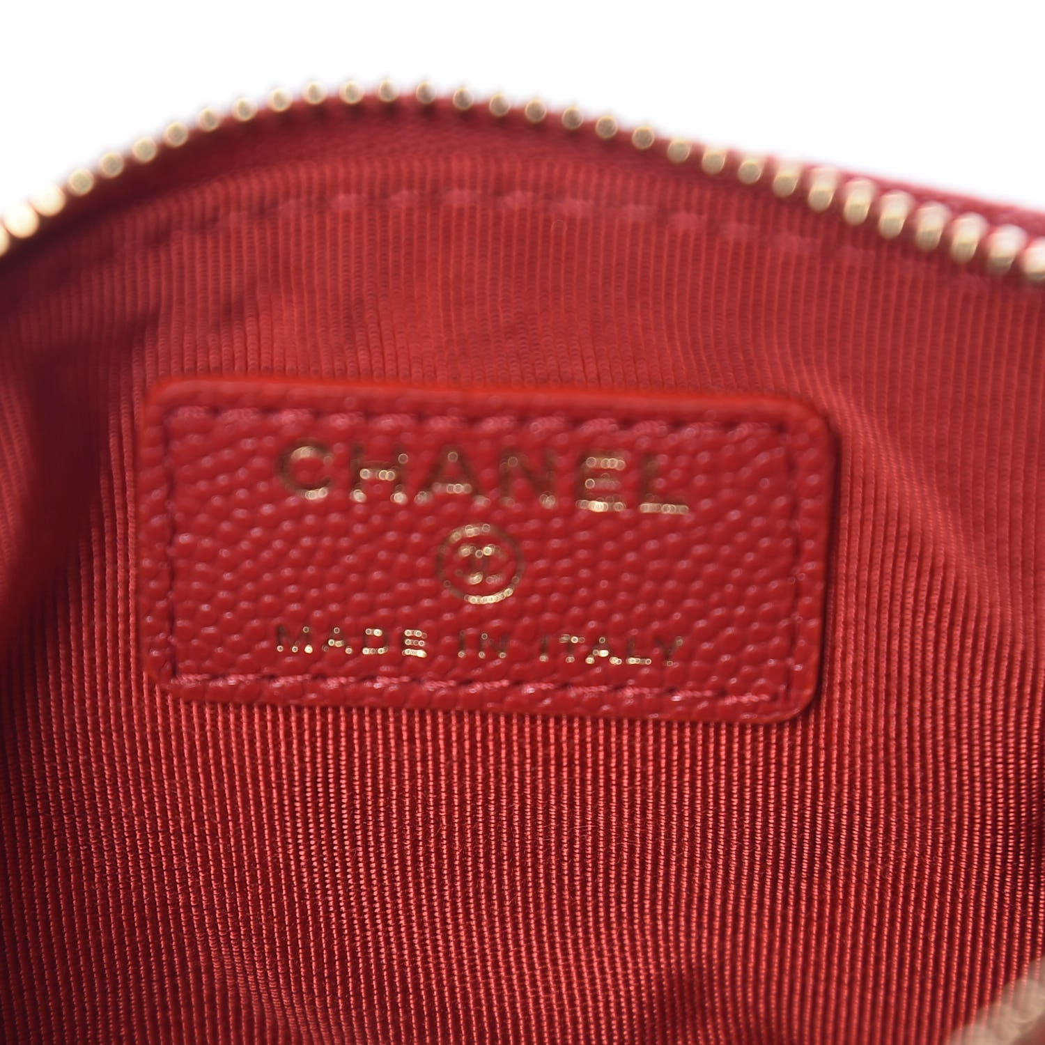 Chanel Caviar Quilted Small Cosmetic Case Red 6 of 8