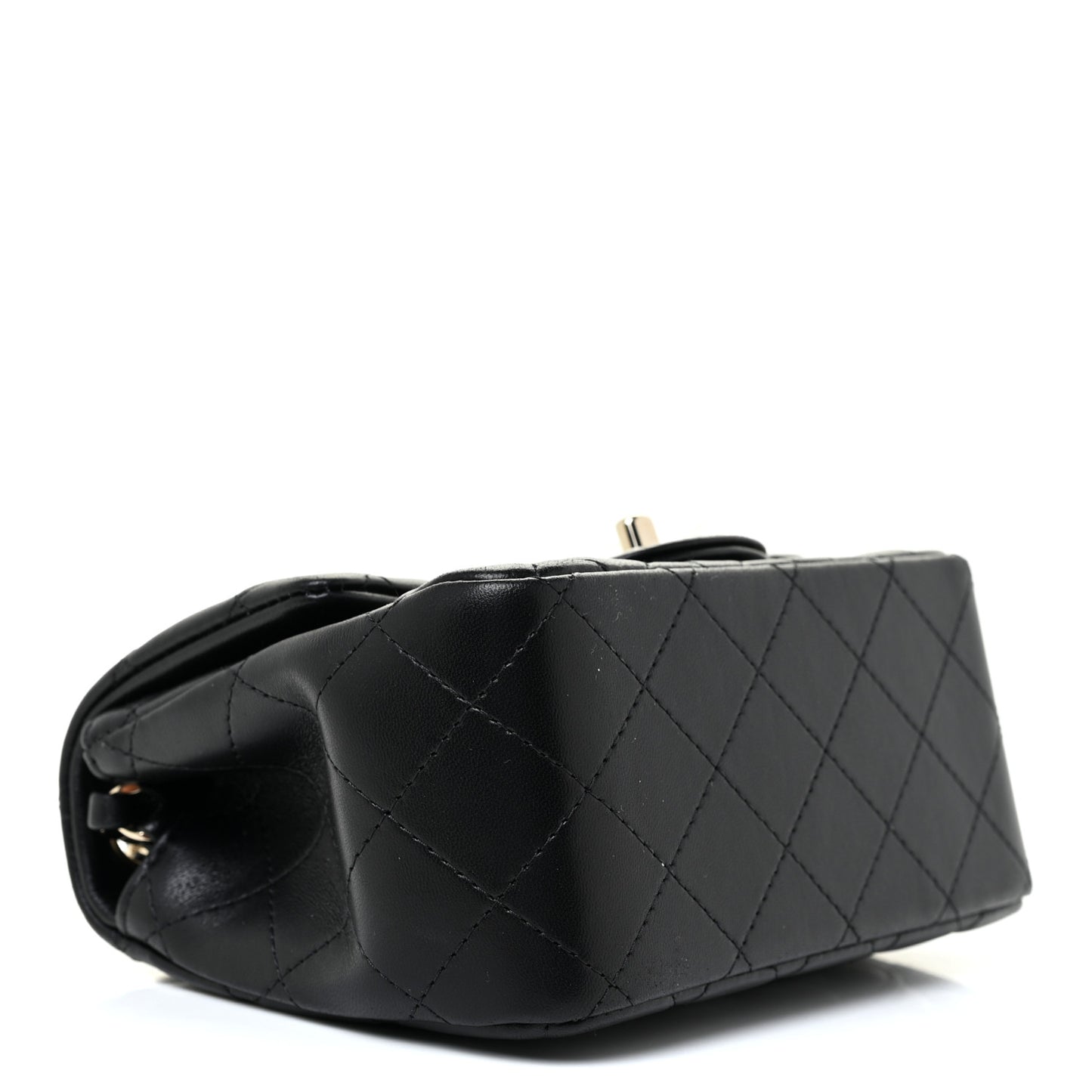 Lambskin Quilted Mini Square Flap Black