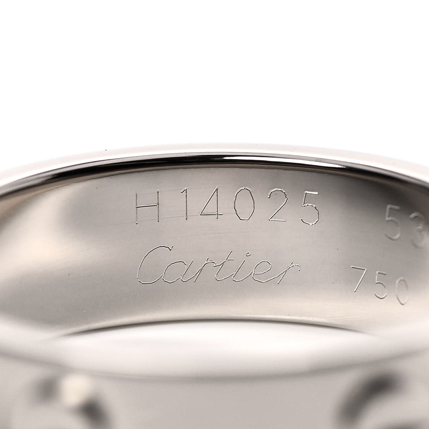 18K White Gold 5.5mm LOVE Ring 53 6.25
