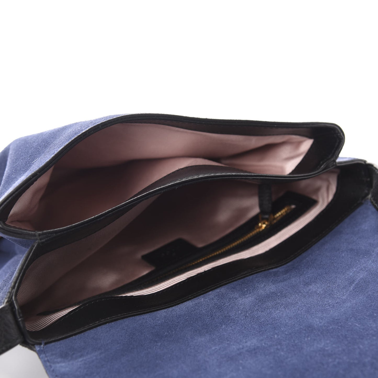 Suede Medium Arli Flap Shoulder Bag Blue Ink Black