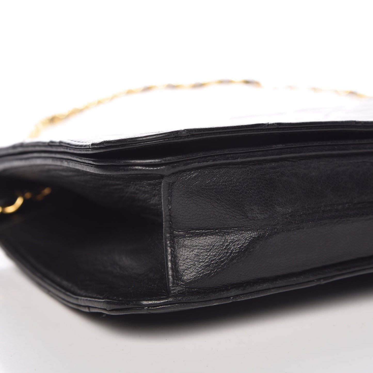Lambskin Quilted Small Single Flap Black