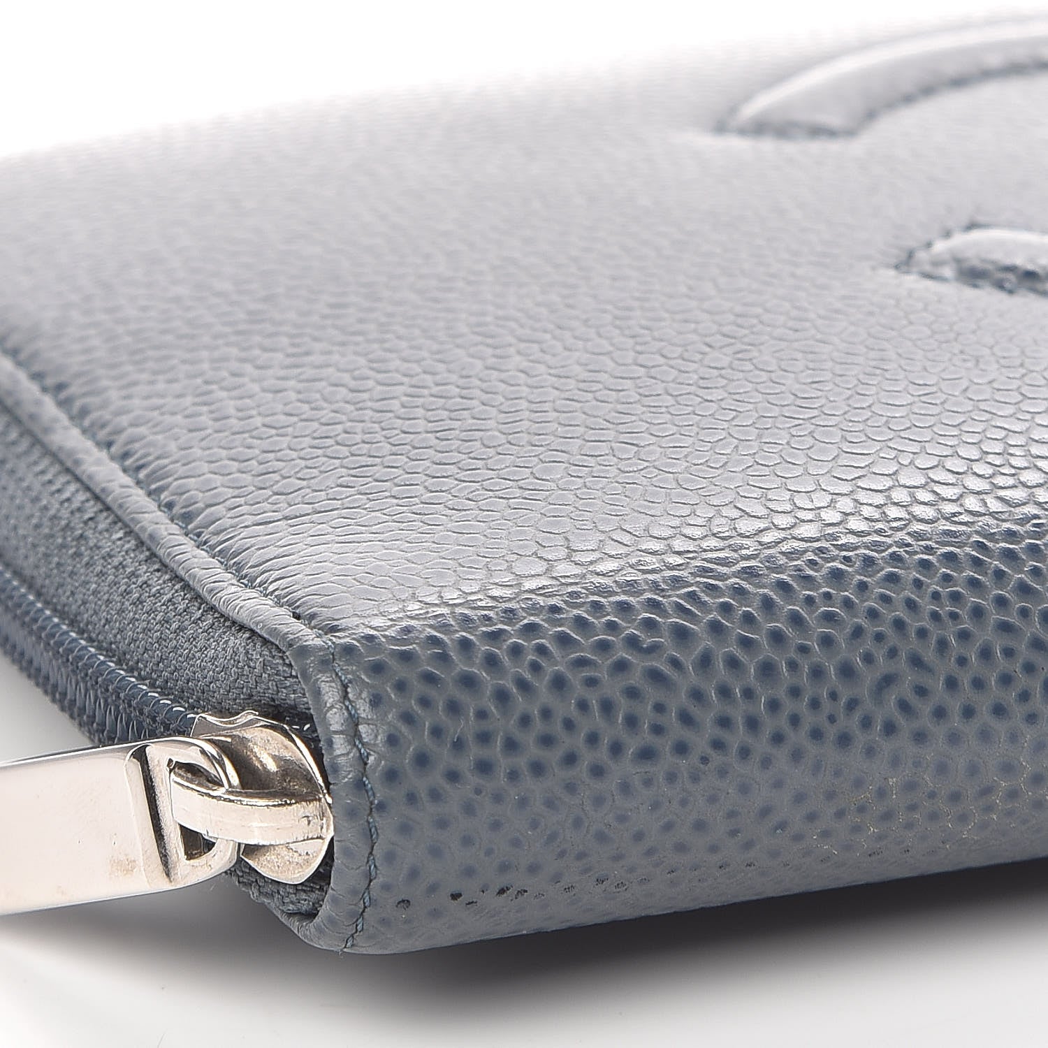 Chanel Caviar Large CC Timeless Zip Around Organizer Wallet Blue 14 of 23
