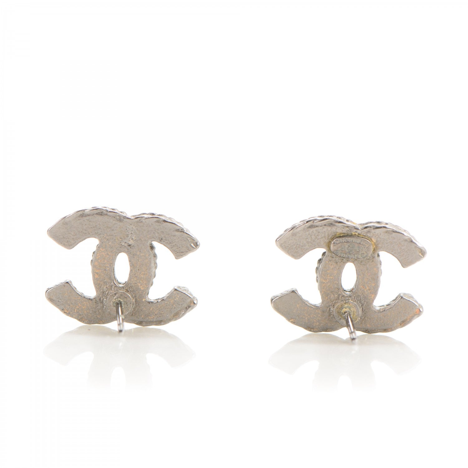 Chanel Ruthenium Enamel CC Earrings Black 4 of 5