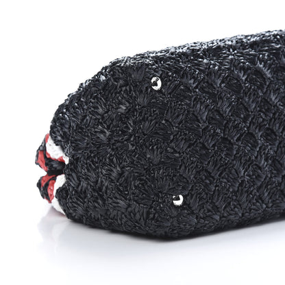 Prada Raffia Crochet Giardiniera Tote Black 11 of 12