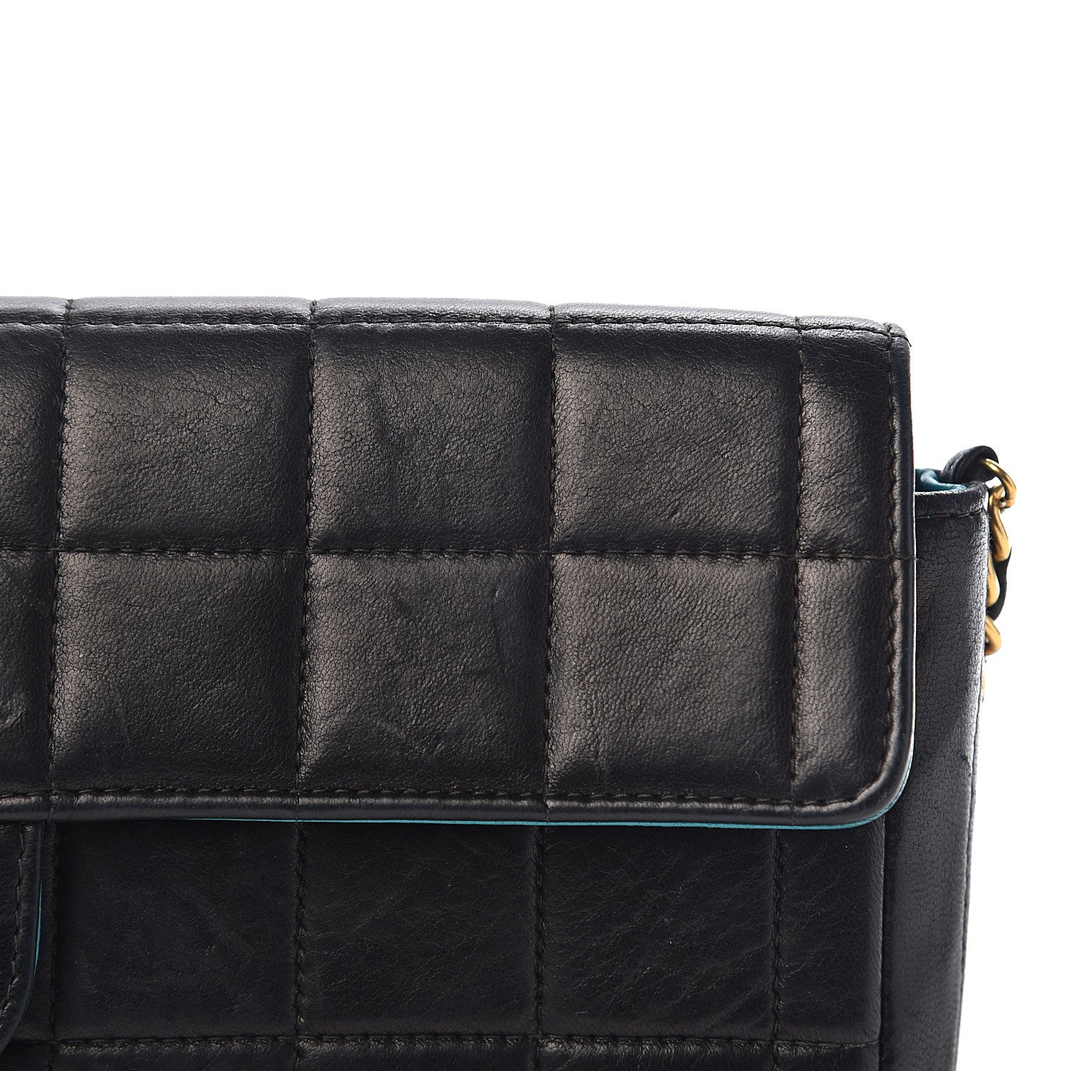 Chanel Lambskin Quilted East West Chocolate Bar Flap Navy 15 of 19