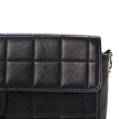 Chanel Lambskin Quilted East West Chocolate Bar Flap Navy 15 of 19