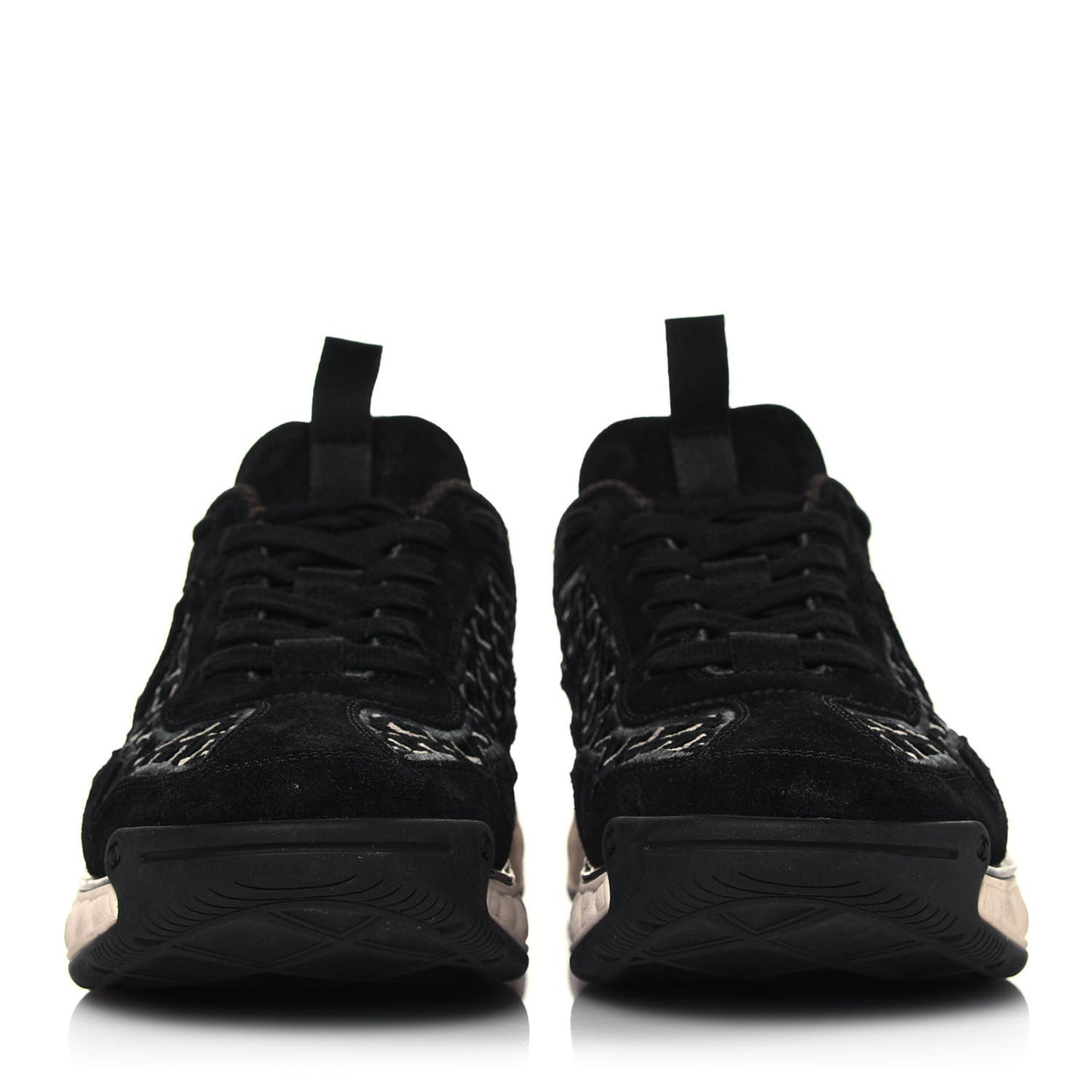 Suede Calfskin Embroidered CC Sneakers 40 Black